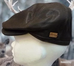 CASQUETTE CUIR "HERMAN" DEREK Marron à Rabats Sur Les Oreilles T 55 24860 -Big Chocolate Outoutd. 00004 CASQUETTE CUIR HERMAN DEREK marron a rabats sur les oreilles T 55 24860