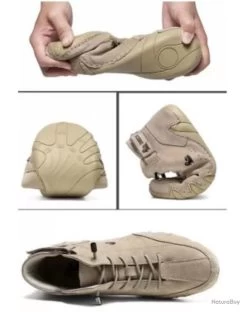 Chaussure Montante Daim Et Cuir, Souple Et Confortable Du 38 Au 48........couleur Beige -Big Chocolate Outoutd. 00004 chaussure Montante Daim et cuir souple et confortable.couleur beige