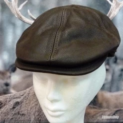 CASQUETTE CUIR "HERMAN" DEREK Marron à Rabats Sur Les Oreilles T 55 24860 -Big Chocolate Outoutd. 00005 CASQUETTE CUIR HERMAN DEREK marron a rabats sur les oreilles T 55 24860