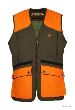 Gilet De Chasse ProHunt Grouse Kaki Orange