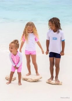 T-shirt Anti-UV Pour Enfants - Manches Courtes Solid Blanc, JUJA Blanc 110-116cm -Big Chocolate Outoutd. 00005 T shirt anti UV pour enfants manches courtes Solid Blanc JUJA Blanc 110 116cm