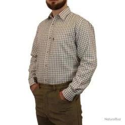 Chemises Tattersall Marron/Marine -Big Chocolate Outoutd. 00007 Chemises Tattersall Marron Marine