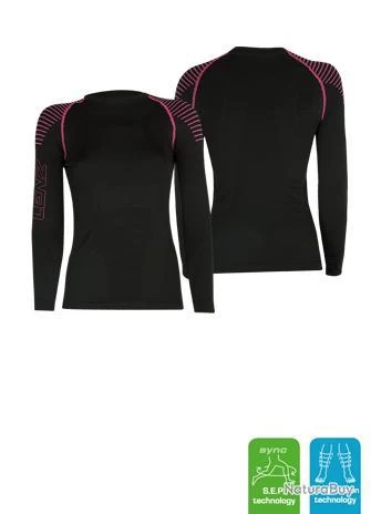 Sous Vêtement Femme 3.0 Manches Longues Col Rond LENZ Noir 1 Sous Vêtement Femme 3.0 Manches Longues Col Rond LENZ Noir
