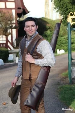 Gilet De Chasse En Cuir Chasse Elégance CE54 -Big Chocolate Outoutd. 00013 Gilet de chasse en cuir Chasse Elegance CE54