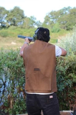 Gilet De Chasse En Cuir Chasse Elégance CE54 -Big Chocolate Outoutd. 00015 Gilet de chasse en cuir Chasse Elegance CE54