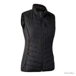 Gilet Rembourré Femme DeerHunter Caroline Avec Tricot Noir Noir